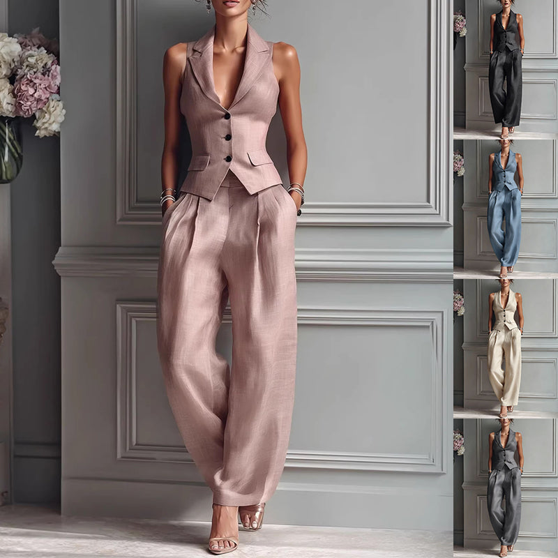 Summer Sleeveless Vest & Pants Two-Piece Set