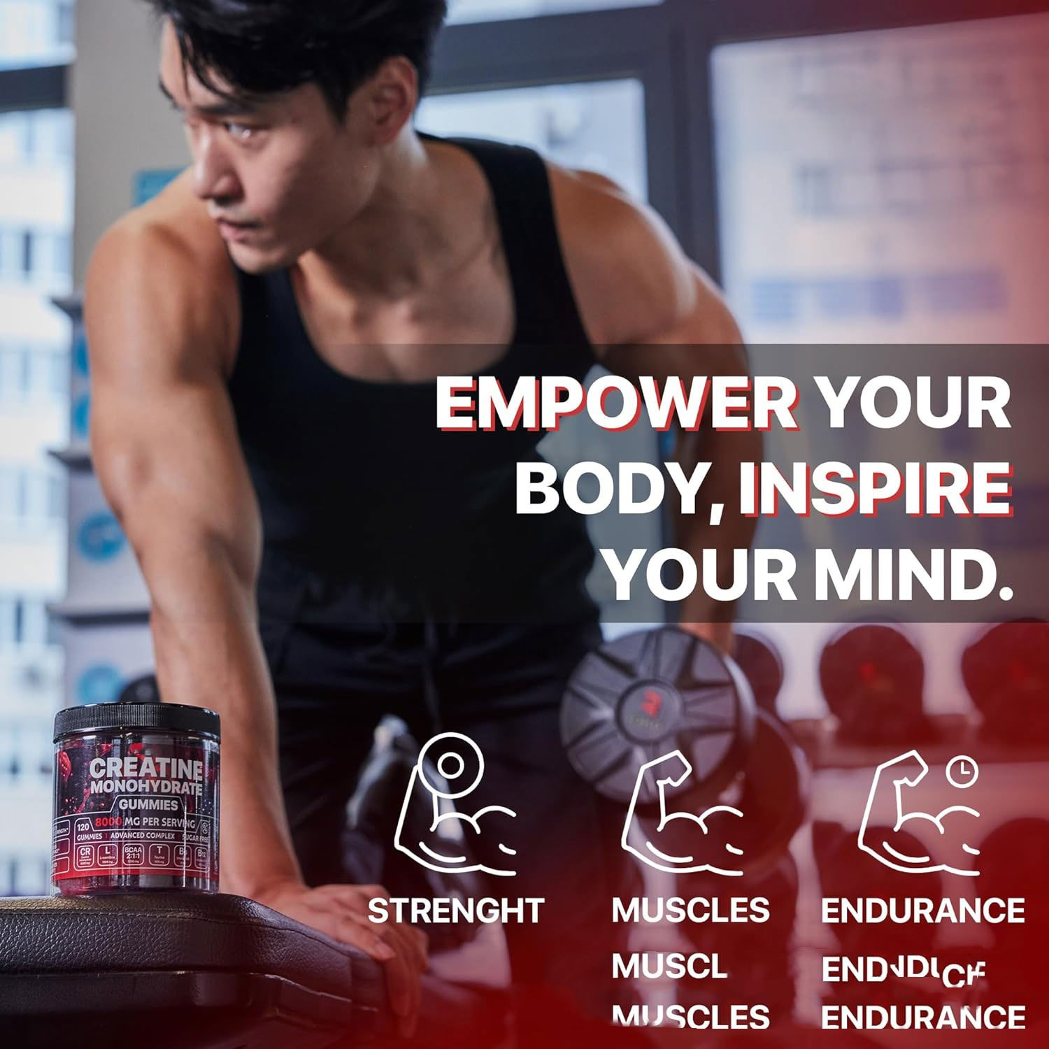 Muscle Boost Creatine Gummies – Energy, Endurance & Recovery (120 Gummies)