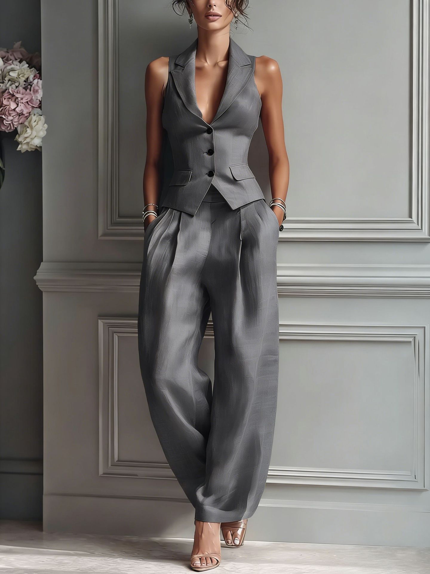 Summer Sleeveless Vest & Pants Two-Piece Set