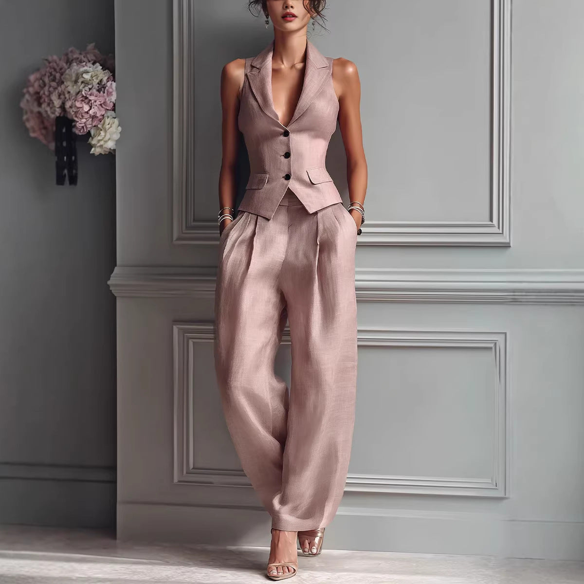 Summer Sleeveless Vest & Pants Two-Piece Set