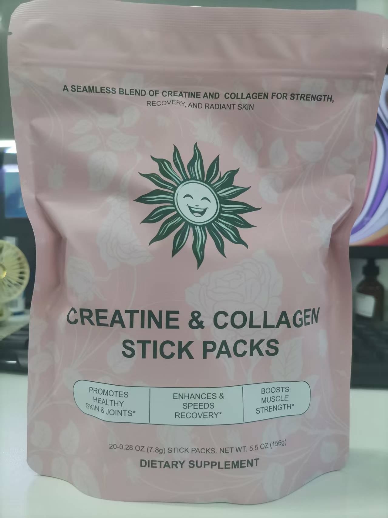 Creatine & Collagen Stick Packs – 20 On-the-Go Dietary Supplement Sticks